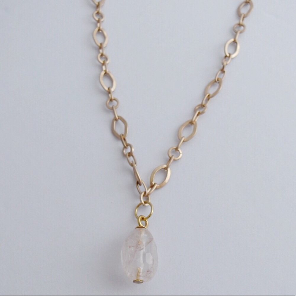 Matte Rose Gold Quartz Necklace